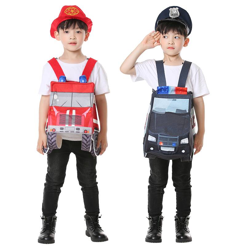 Halloween Children's clothing fire car kart car COS creative performance clothing kindergarten performance service
