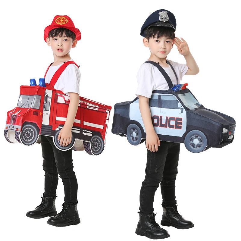 Halloween Children's clothing fire car kart car COS creative performance clothing kindergarten performance service