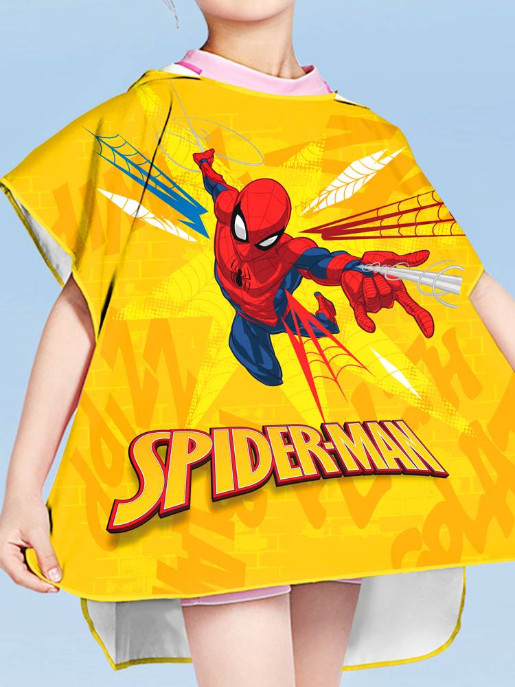 Disney children's towel cape bathing robes with a hat and Aisha's bathing speeds, boys and girls