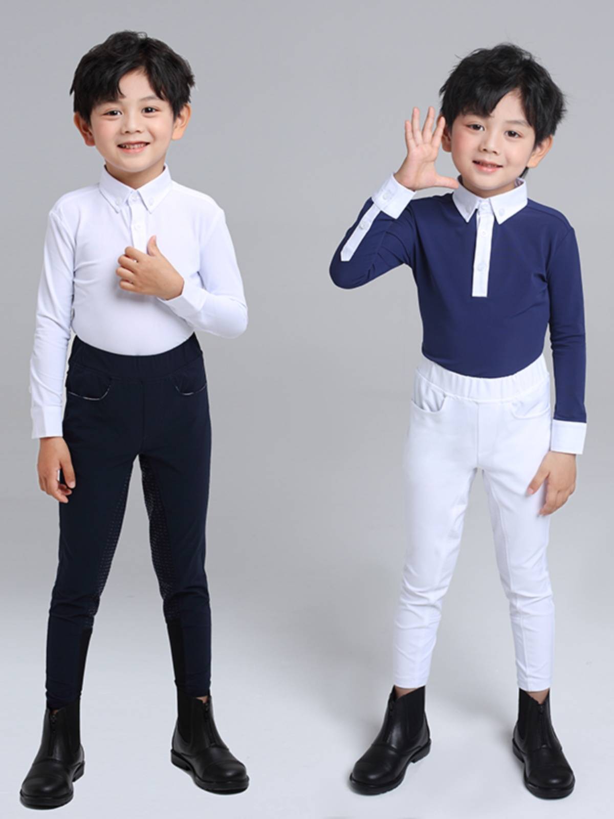 Children's equestrian long -sleeved T -shirt outdoor horse riding boys thin breathable speed dry riding T -shirt spring and summer equestrian top