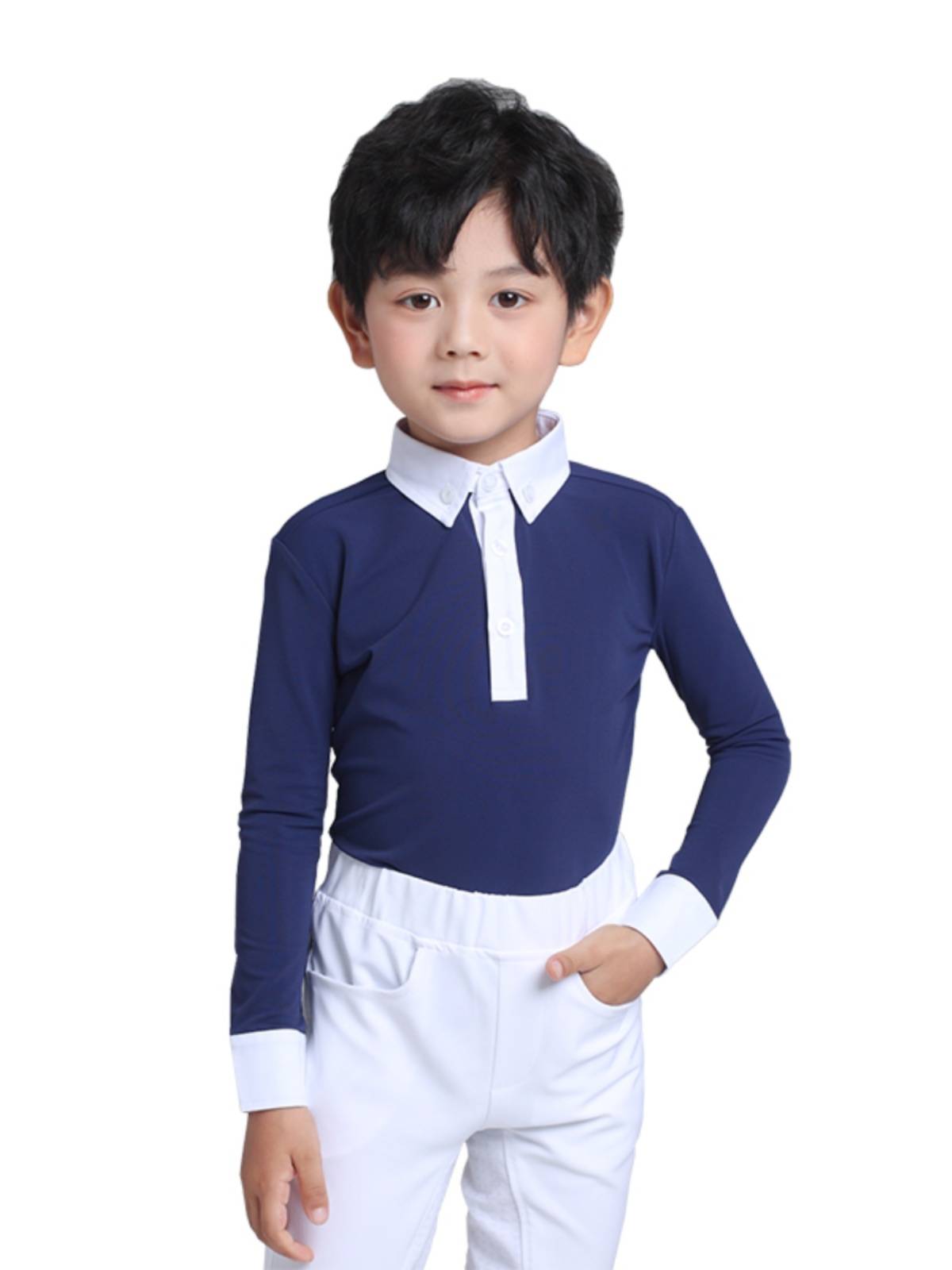 Children's equestrian long -sleeved T -shirt outdoor horse riding boys thin breathable speed dry riding T -shirt spring and summer equestrian top