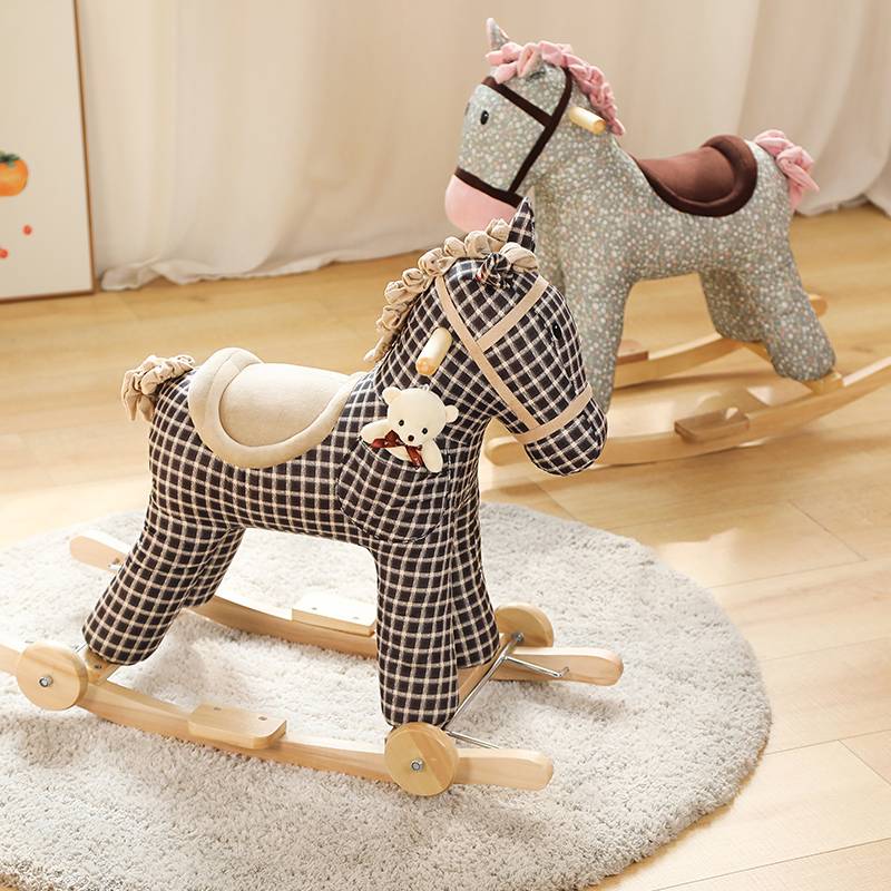 Pearl Baby Trojan Children Sham Horse Shake Baby Shake Chair Sliding Two -in -one Birthday Gift Waterproof Adult