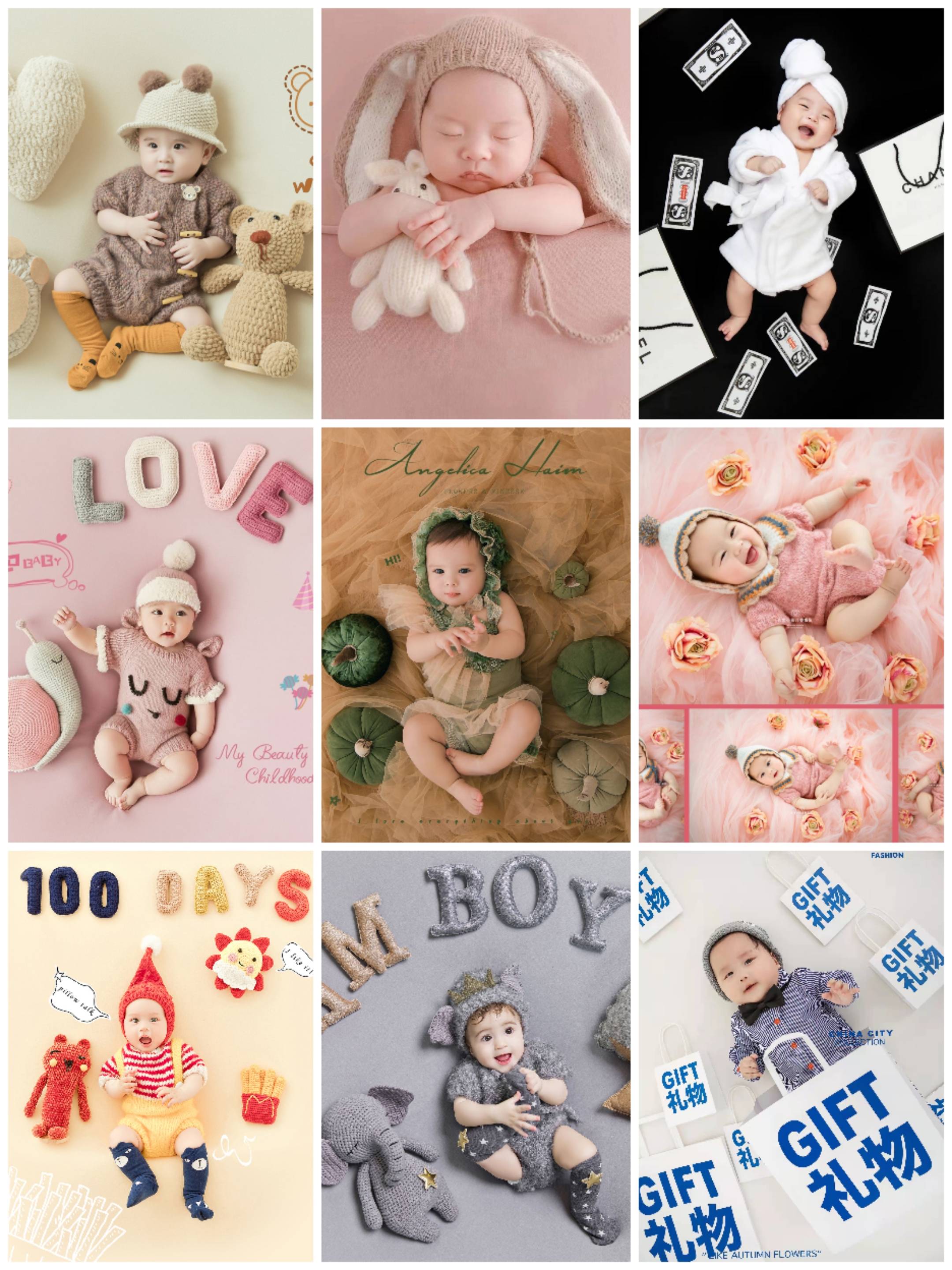 Hundred -day baby takes pictures and rents full moon theme baby photography props 100 -day baby shooting clothes rental