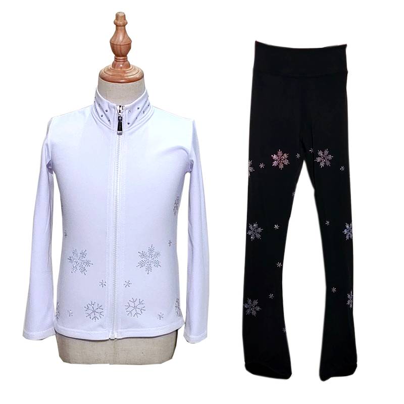 Ice Dance Elf Custom Falter Skating Women Training Server Snow Diamond Drills/Pants Set D530