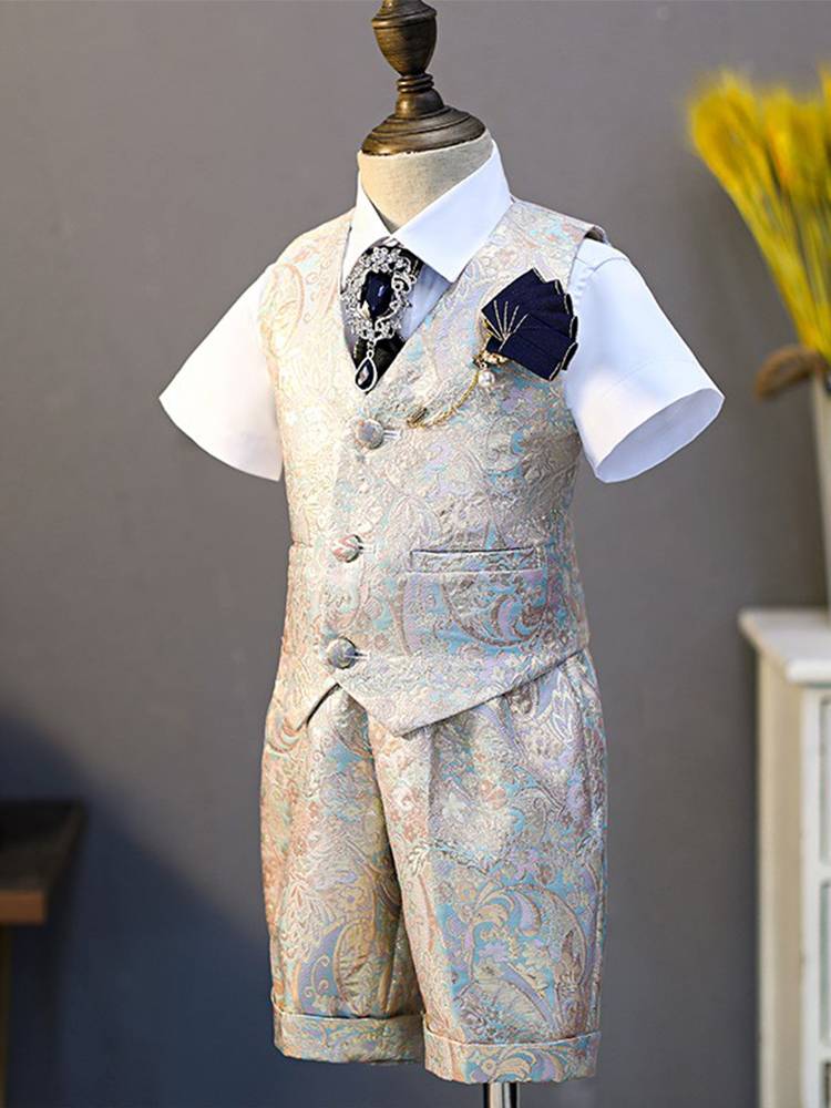 Children's suit suit Flower boy boy dress high -end young boys catwalk show hosted clothing piano performance clothing