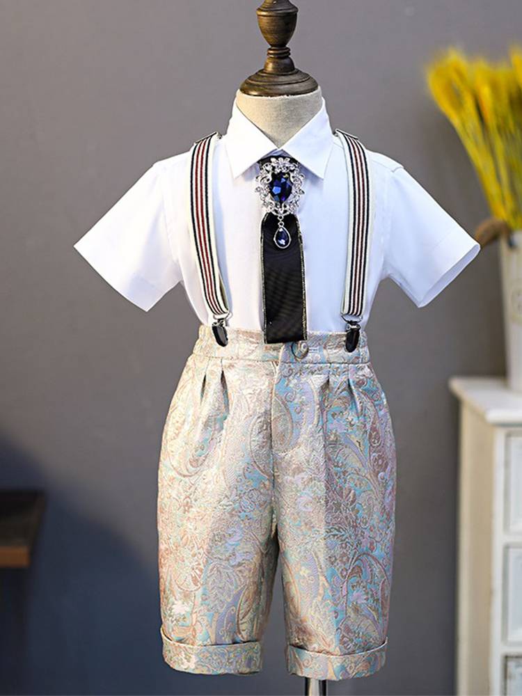 Children's suit suit Flower boy boy dress high -end young boys catwalk show hosted clothing piano performance clothing