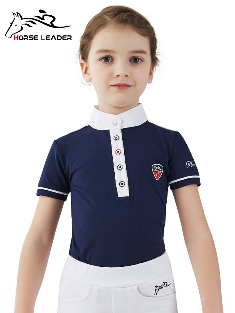 HorseLeader Summer Equestrian T -shirt Short -sleeved Equestrian Clothing Knight Equipment Polo Polo