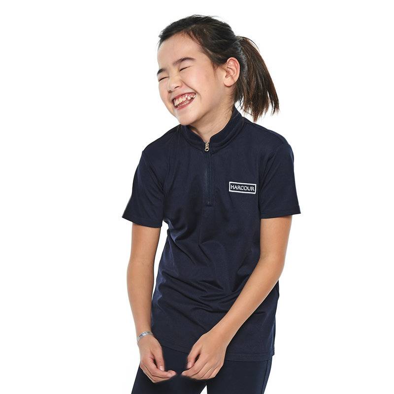 French Harcour Children's Equestrian T -shirt Bar shirt Barflow Circuit Riding Short -sleeved Speed ​​-drying Boom Boys Girls Wear T -shirts