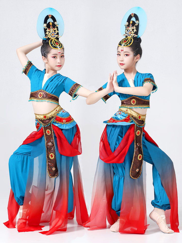 Dunhuang dance service children's flying sky performance rebound pipa exotic girl performance service Chinese style set
