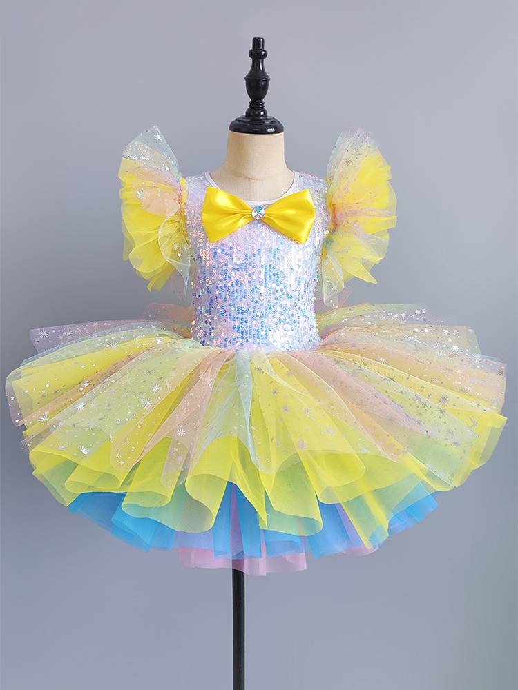 Children's New Year's Day dance skirt ballet girl little swan dance service colorful kindergarten baby dancing dancing panton skirt