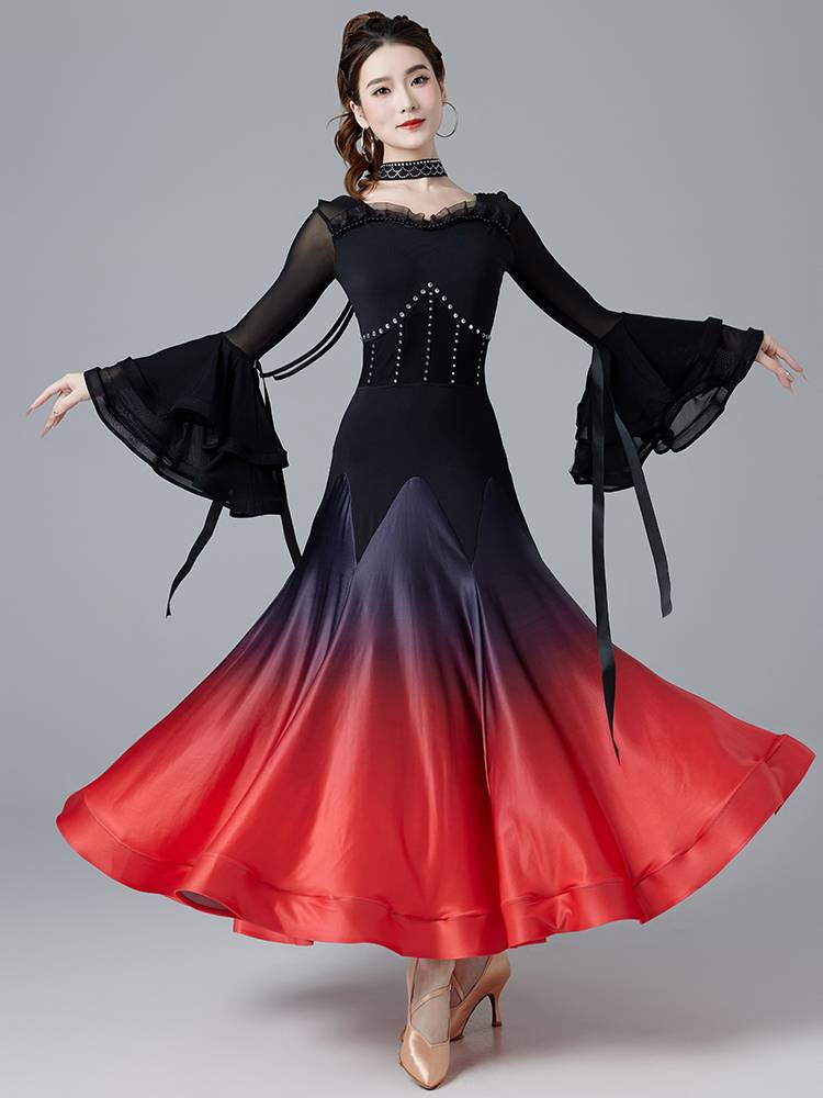 Modern dance skirt 2024 new national standard Walz inter -friendly clothing professional competition table performance big shift dress