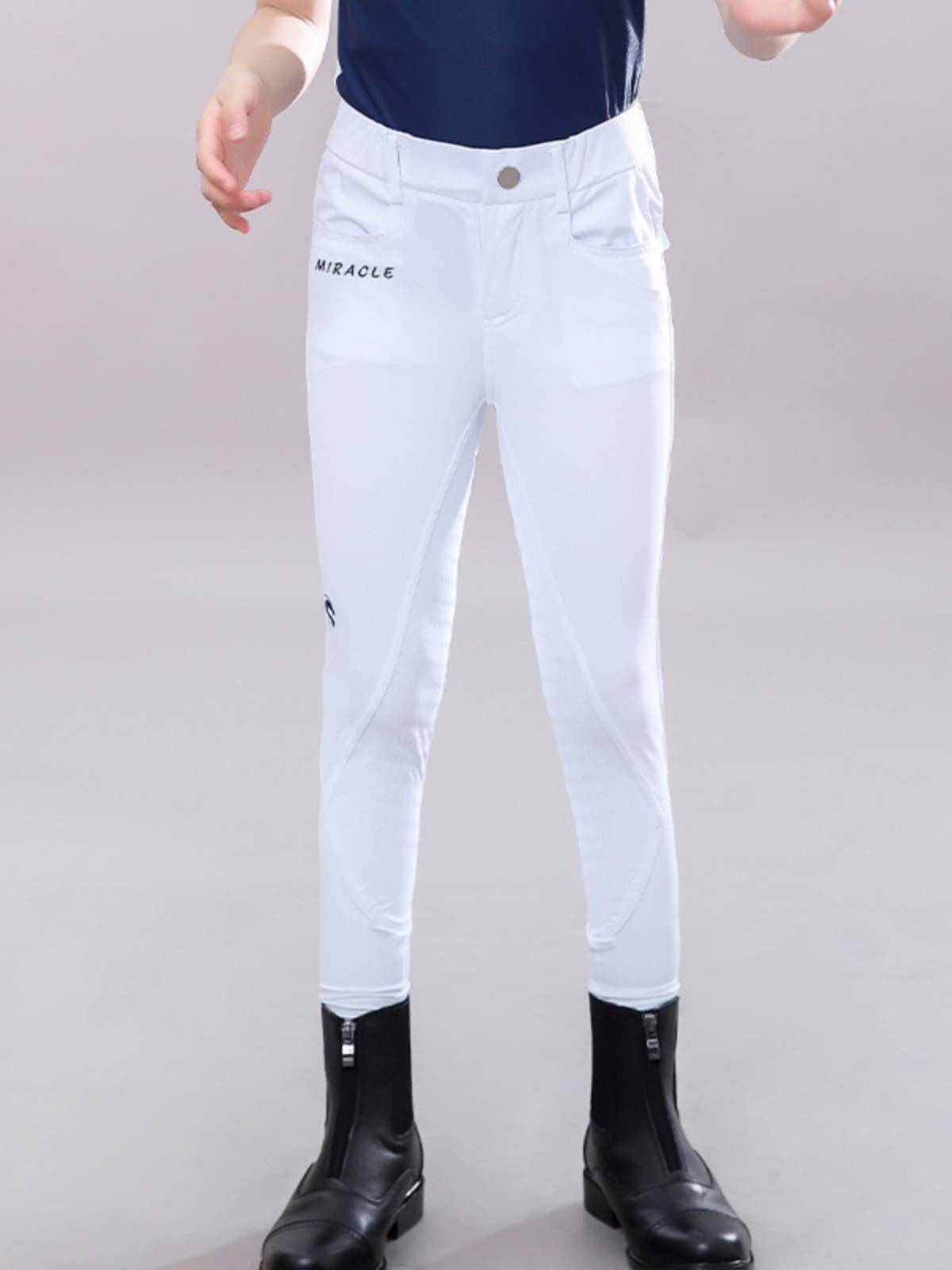 Summer fast -drying children's silicon rubber riding pants ultra -thin equestrian horse pants white race race race pants children's horse riding
