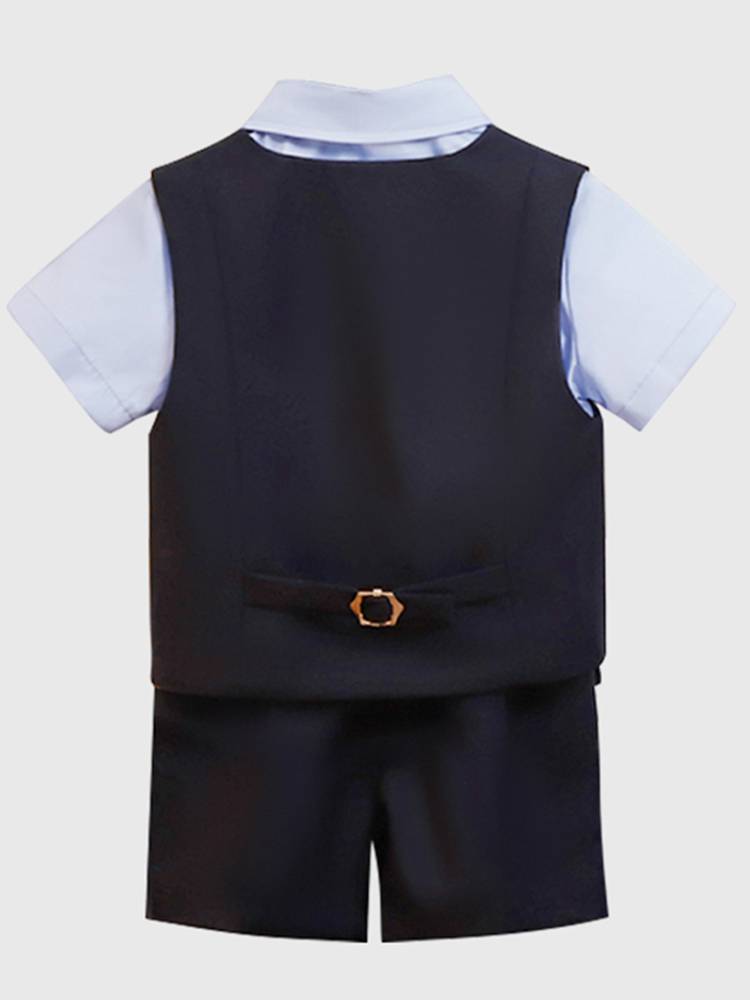 Flower boy boy dress set 2024 Summer short -sleeved children casual suit host piano performance service Britain