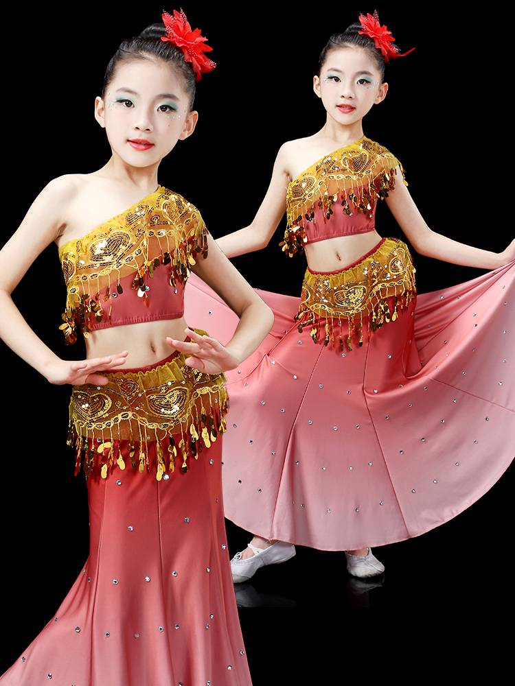Dai clothing children's and female new summer dance performance clothing Yunnan Xishuangna ethnic performance clothing suite