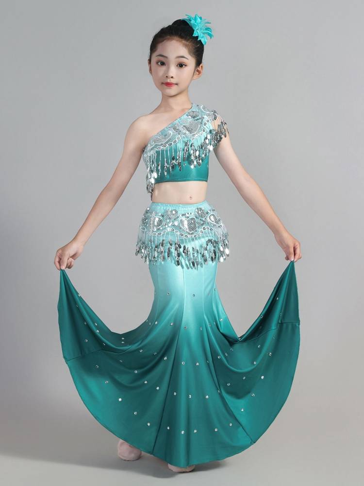 Dai clothing children's and female new summer dance performance clothing Yunnan Xishuangna ethnic performance clothing suite
