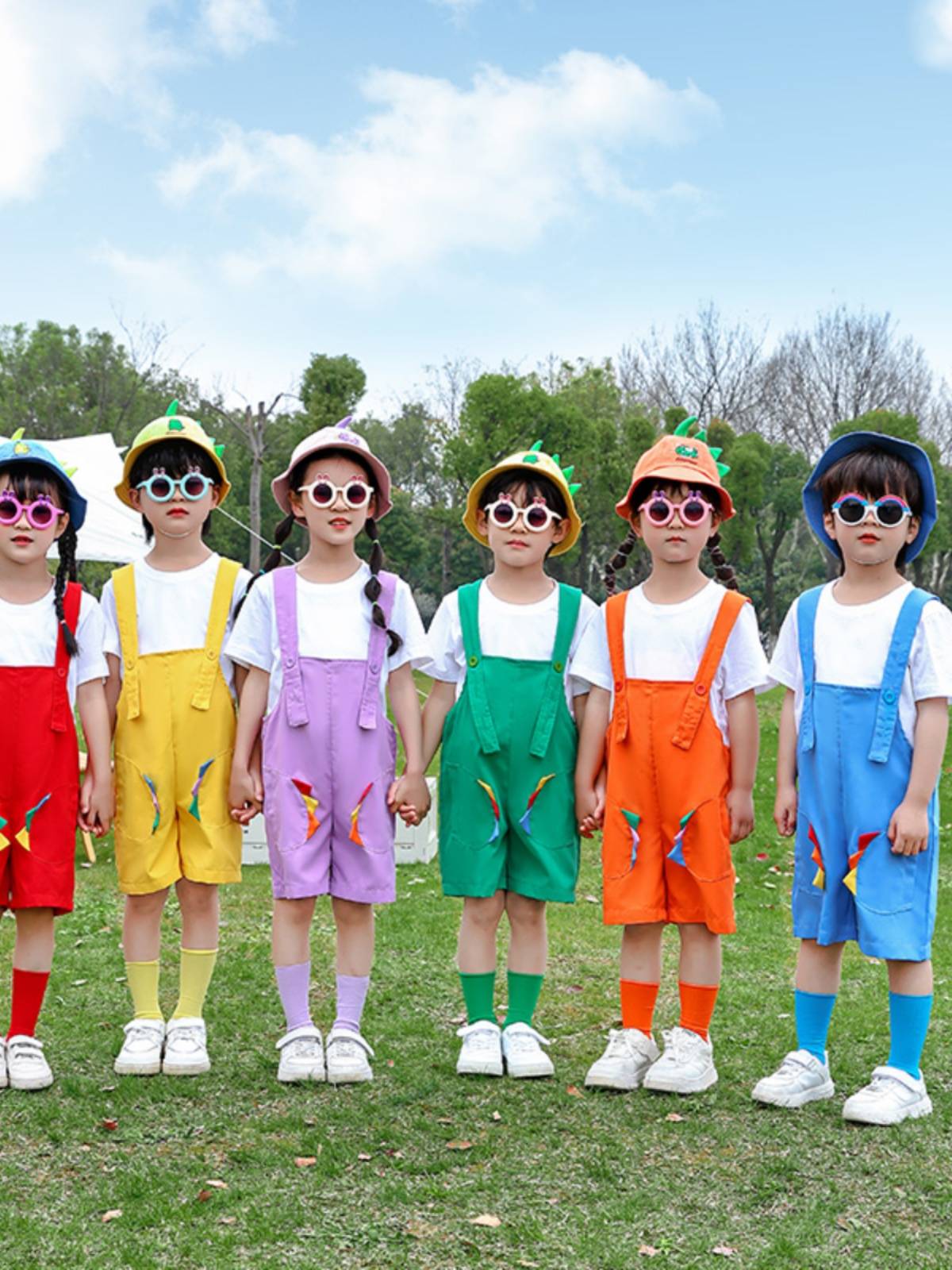 Liuyi Kindergarten Performance Server Candy Color Belt Pants Boys and Graduate Graduation Class Children's Dance Cute Performance Service