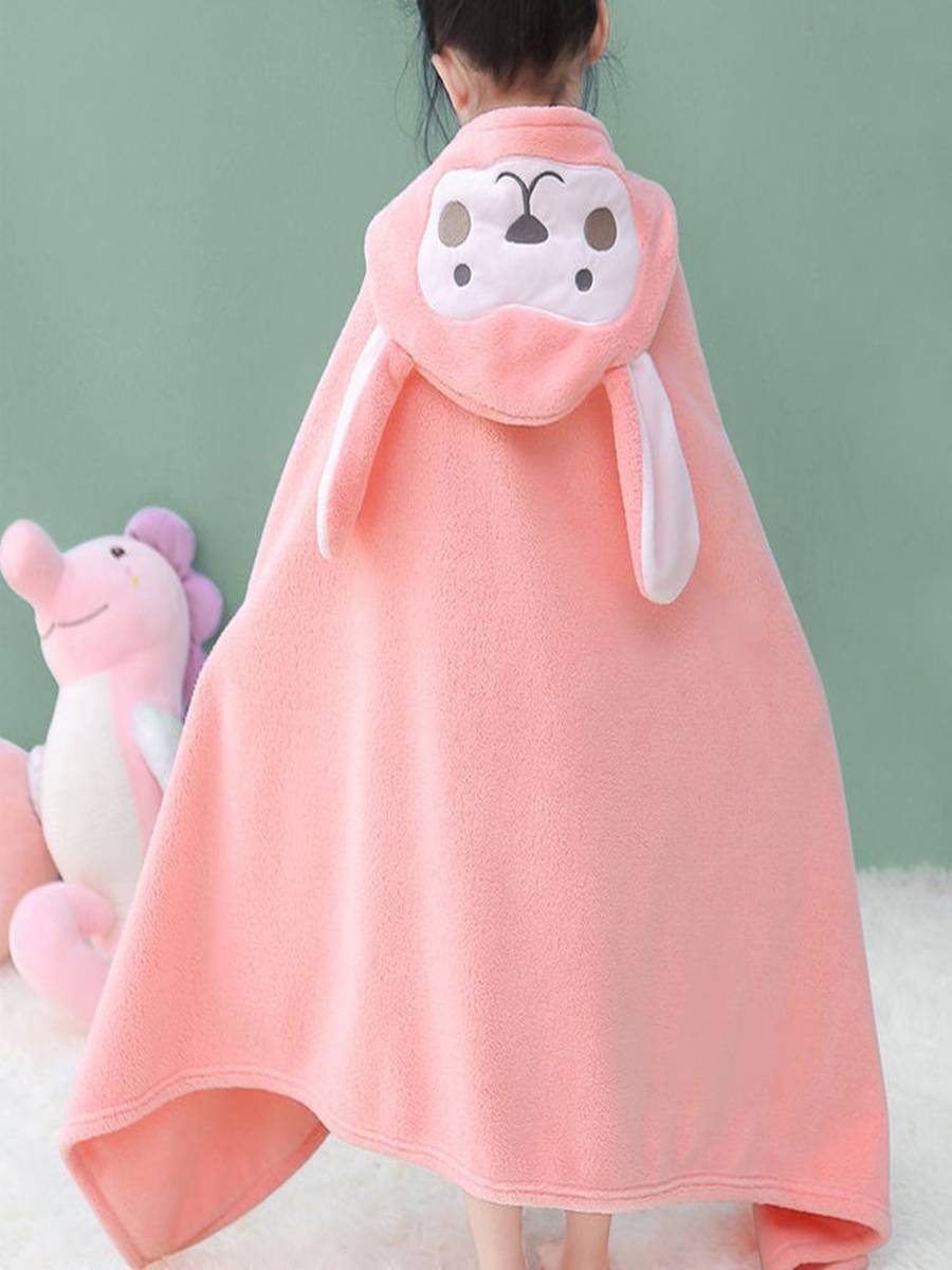 Swimming bathrobe 2024 new children's bath towel girl big children children boys cotton cotton coral velvet water absorption