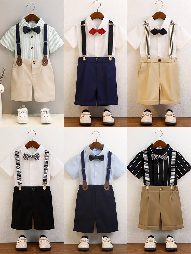 Boys' dress host handsome back pants, summer little flower girl wedding piano performance service children's suit suit