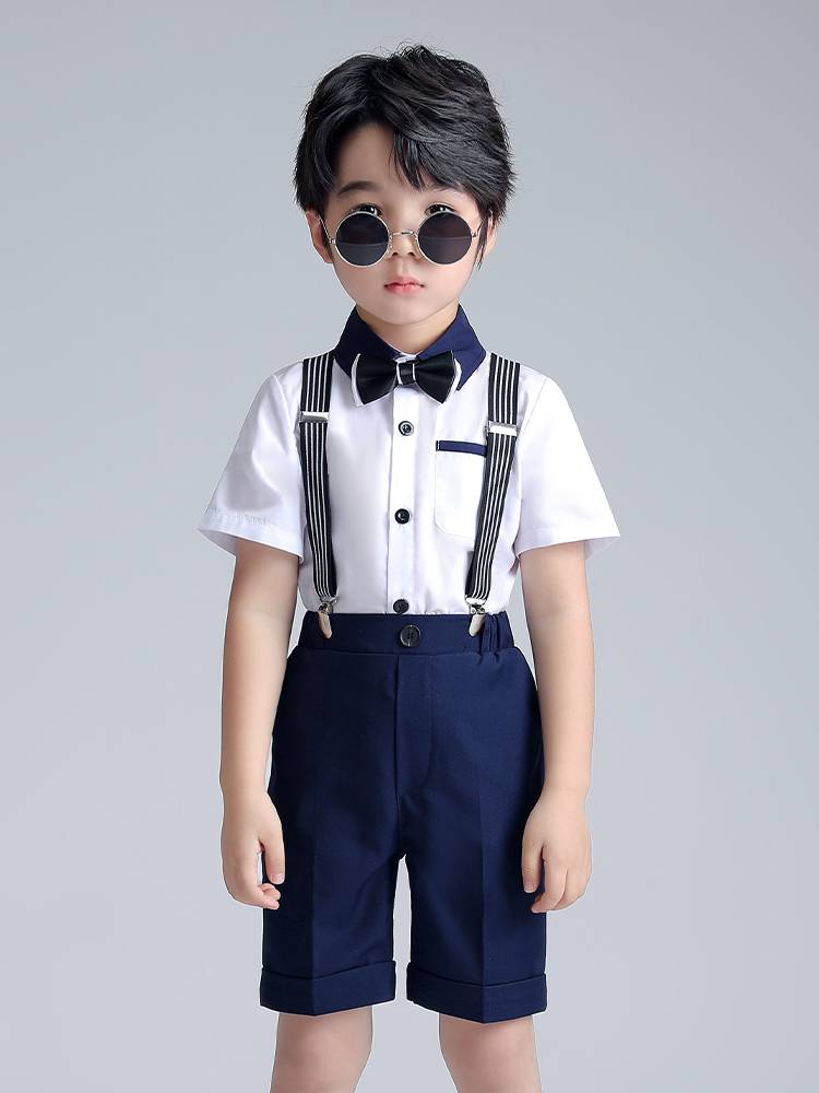 Boys' dress host handsome back pants, summer little flower girl wedding piano performance service children's suit suit