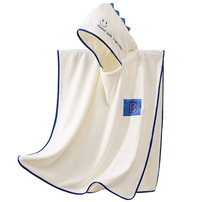 Children's bath towel cloak, bathrobe, wearing boys' hooded bathrobe coral velvet, water absorption, dry swimming bath towel