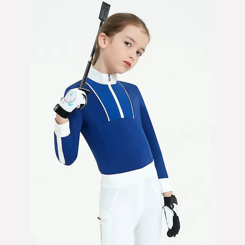 Children's Equestrian Top Spring and Autumn Riding Sunny Sunny Sleeve Girls Summer Horse Riding Training Speed ​​Harlin Short Sleep T