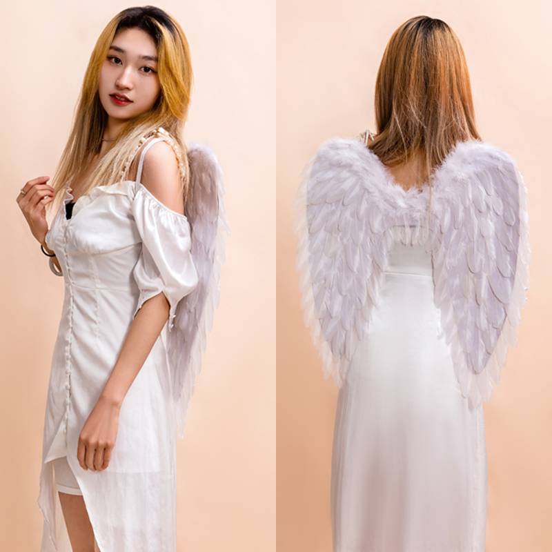White angel feather wings Creative birthday decoration scene scene children's adult Victoria's Secret show performance props