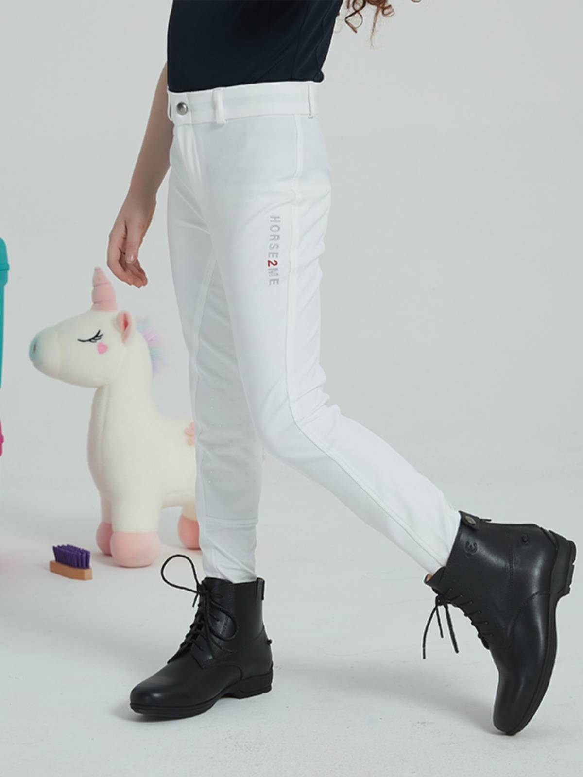 EPONA Children's Half Paste Pants Junior Horse Racing Pants Silicon Glores Anti -Slip Cavaliers Clothing Equestrian Sports Gift Box