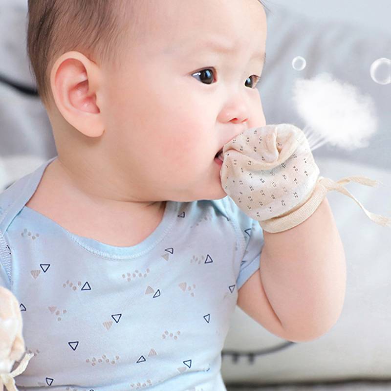 Baby gloves, grab faces in summer, thin breathability can bite newborn anti -scratch artifact, baby holding hands summer