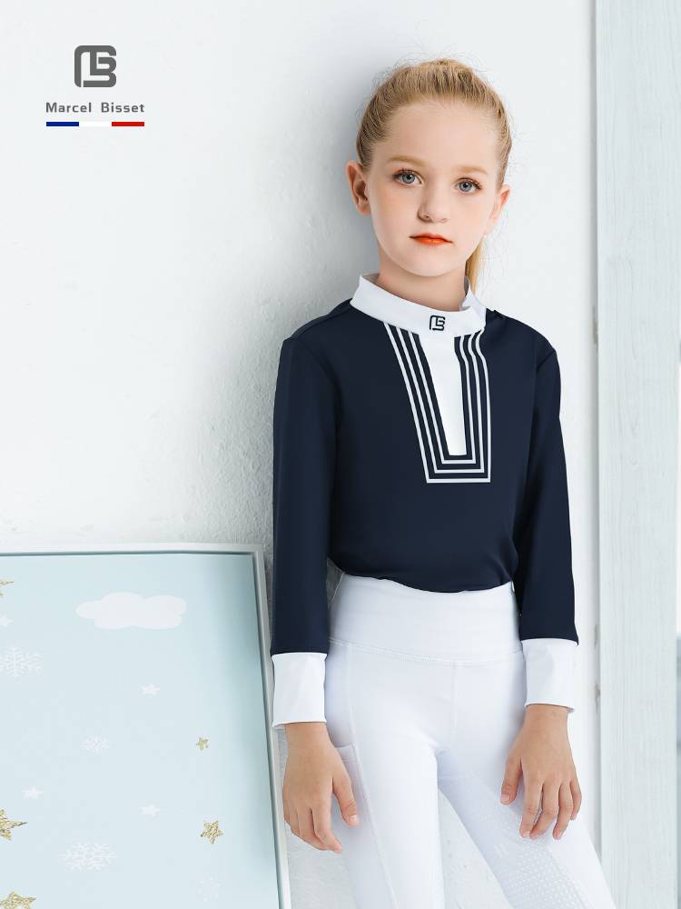 Children's Equestrian Top Spring and Summer Equestrian Competition Children's Horse Riding Girls Ride Equestrian Training Server 127