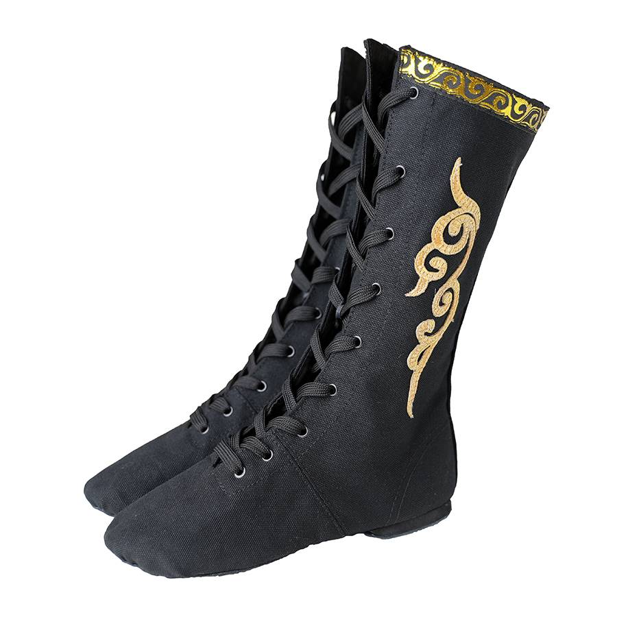 Find Fan'er canvas leather Mongolian Tibetan Tibetan ethnic dance soft bottom shoes boots men's and women's drama leather boots