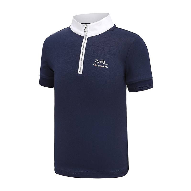 Summer Children's Equestrian Equipment Set Imported Speed ​​Dry Riding T -shirt Standing Short -sleeved Women's Equestrian Clothing Half -sleeve