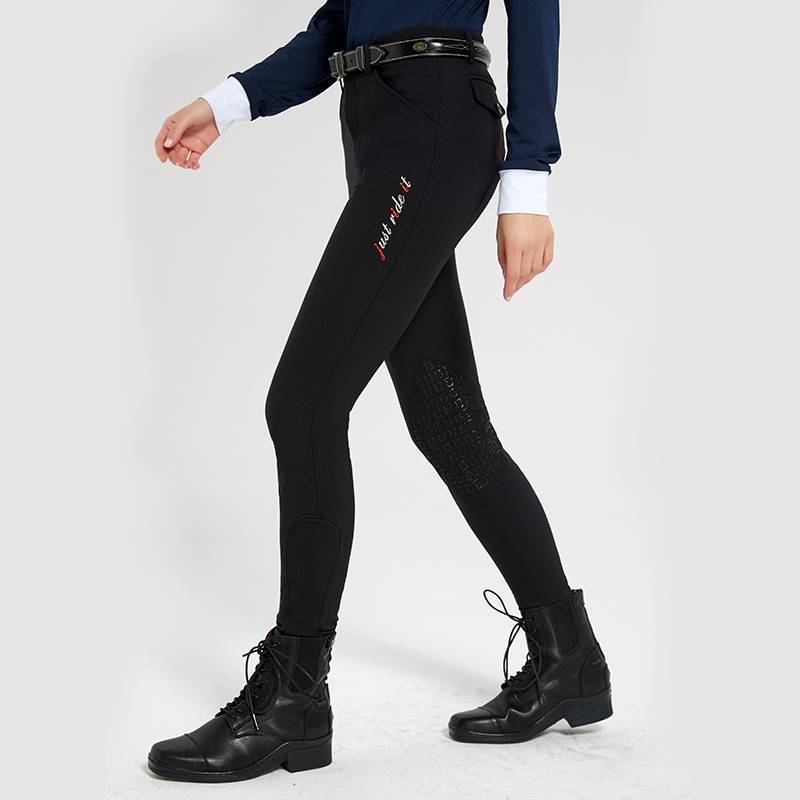 Eight -foot dragon equestrian pants silicone wear -resistant half glue equestrian pants men and women riding clothing knights competition clothes white models