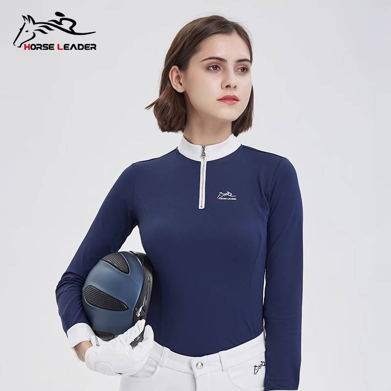 HorseLeader Equestrian equipment long -sleeved T -shirt spring and summer horse riding comfortable breathable knight jacket competition service women