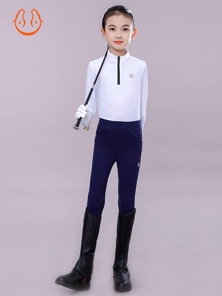 Yuema Hui Summer Children's Equestrian T -shirt Long -sleeved Girl Training Equestrian Equestnically Equipment Equipment Horse Riding