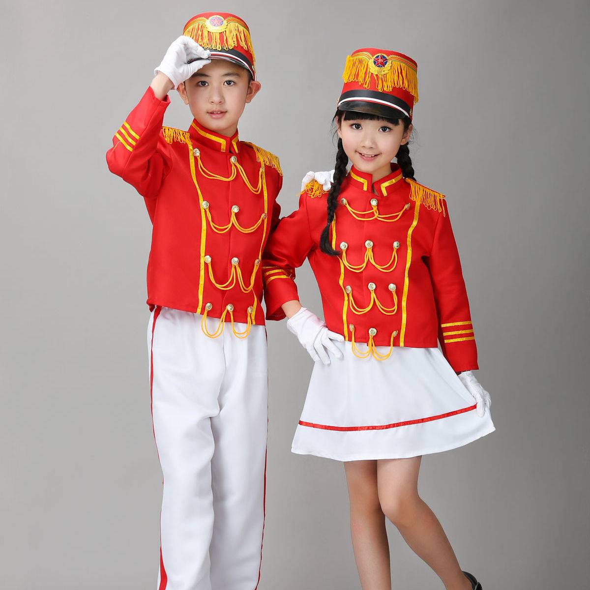 Children's Drum Team Costume Performance Services Men and Women's Primary and Middle School Guarding Bands Performance Performance Flag Sales Ceremony Children