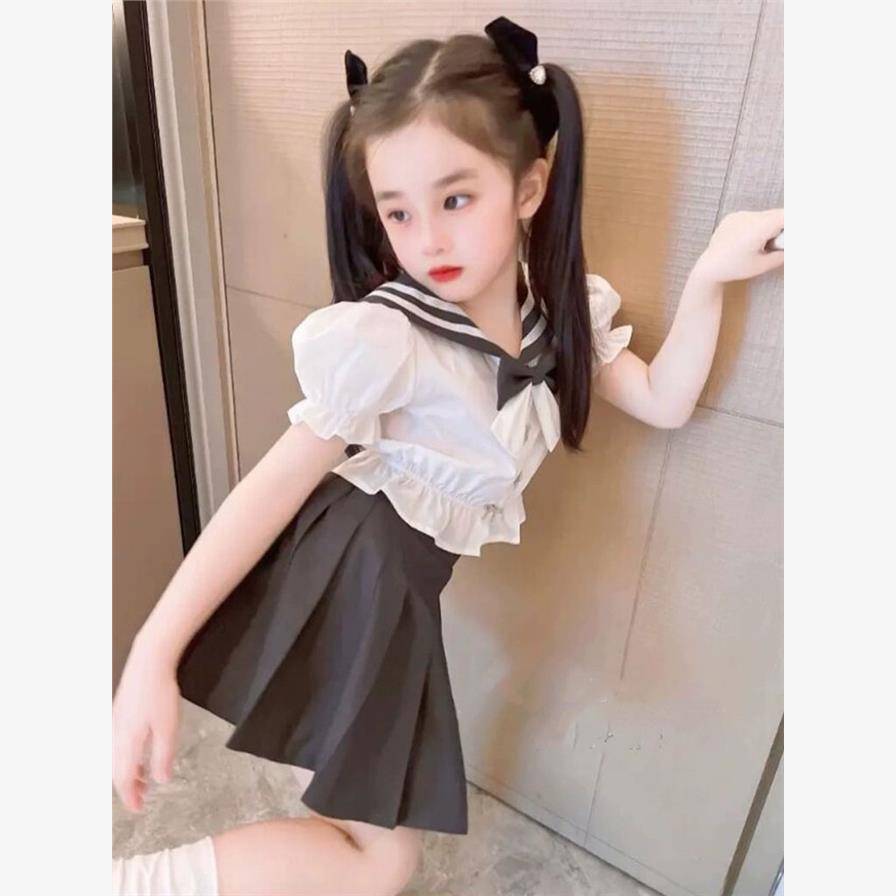 Barlabara girls summer new set 2024 children's JK uniform genuine naval leaders study