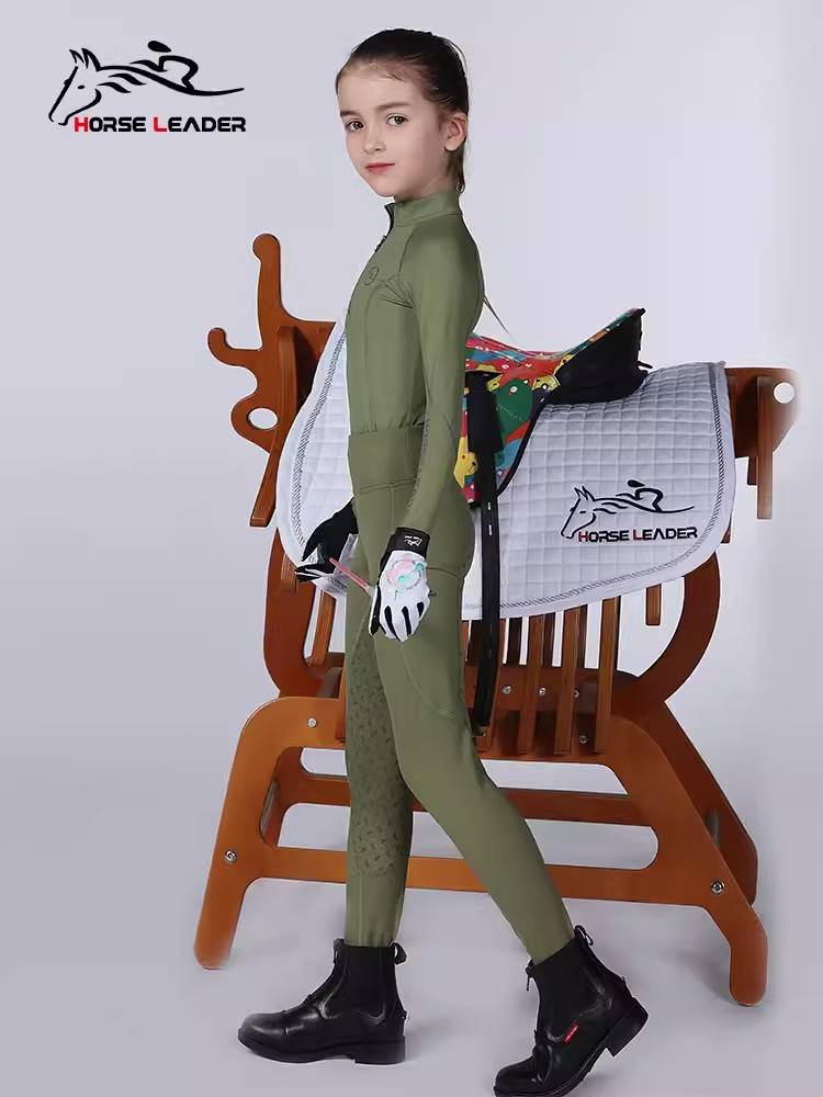 Spring and Autumn Children's Horse Pants Women's Equestrian Equipment Riding Pants Professional Training Clothing Set High Porch Pants Cavaliers Uniform