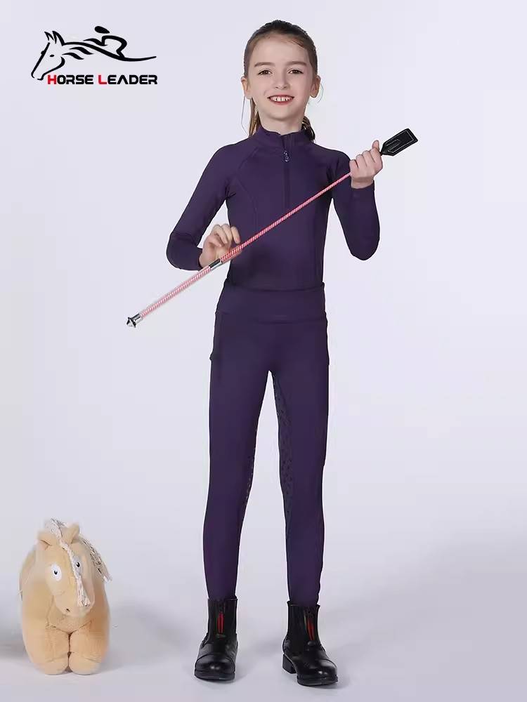 Spring and Autumn Children's Horse Pants Women's Equestrian Equipment Riding Pants Professional Training Clothing Set High Porch Pants Cavaliers Uniform