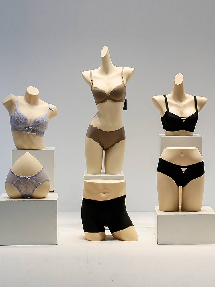 Gathering underwear models with female men's half -bodies, brain pants, fake human bodies display display shelf bra models