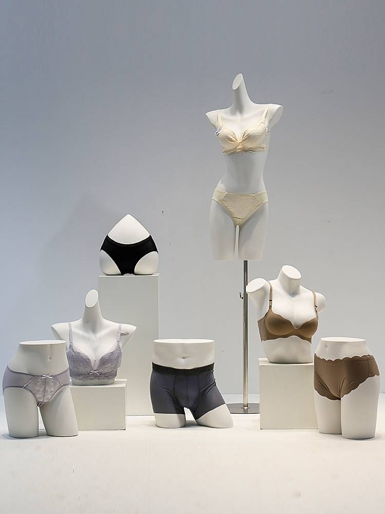 Gathering underwear models with female men's half -bodies, brain pants, fake human bodies display display shelf bra models