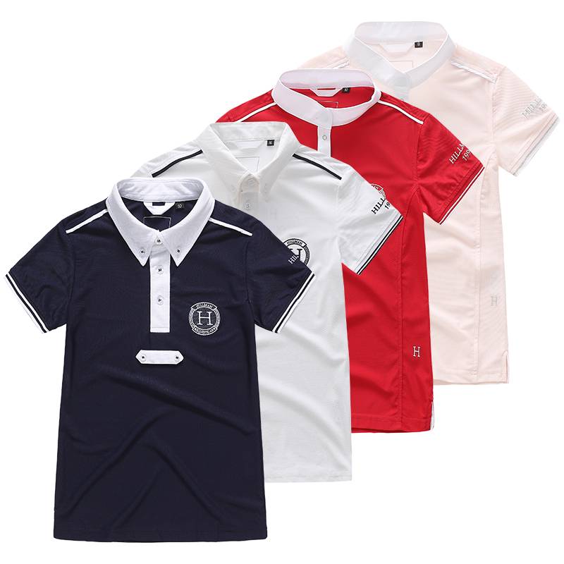 Children's Equestrian Top Boys and Girls Riding Equestnically Pat Polo Shirt T -shirt T -shirt Cavaliers Clothing Riding