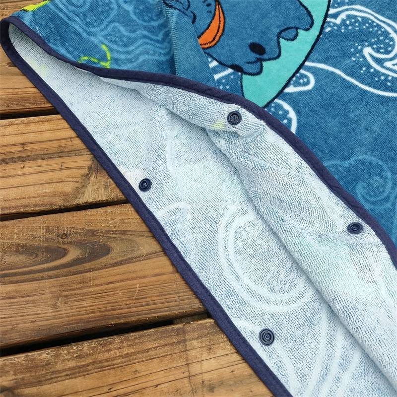 Super low price! Foreign trade, pure cotton toon blue cape with cape, soft bathing towels for children