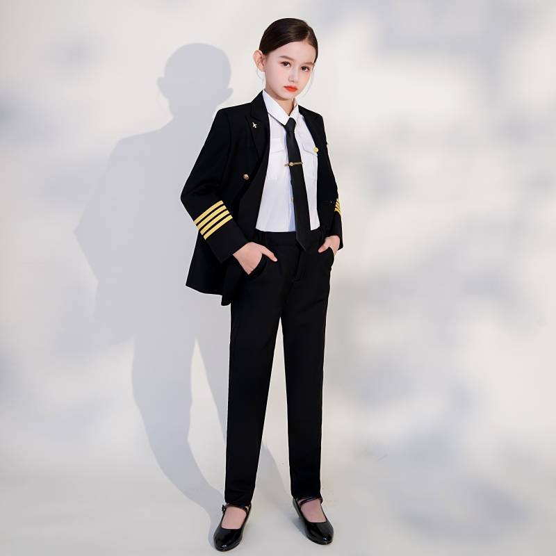Children's pilot clothing China captain uniform uniform children's model group walking show show service