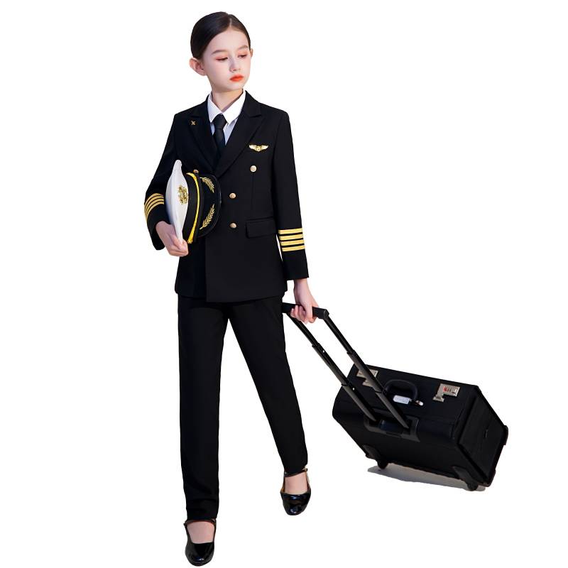 Children's pilot clothing China captain uniform uniform children's model group walking show show service