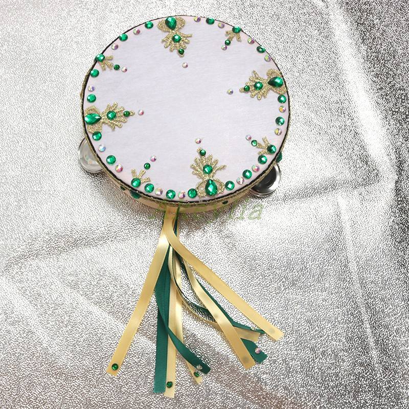 Professional handmade ballet bell drum Astmrada test props performance competition accessories hand drum red gold color