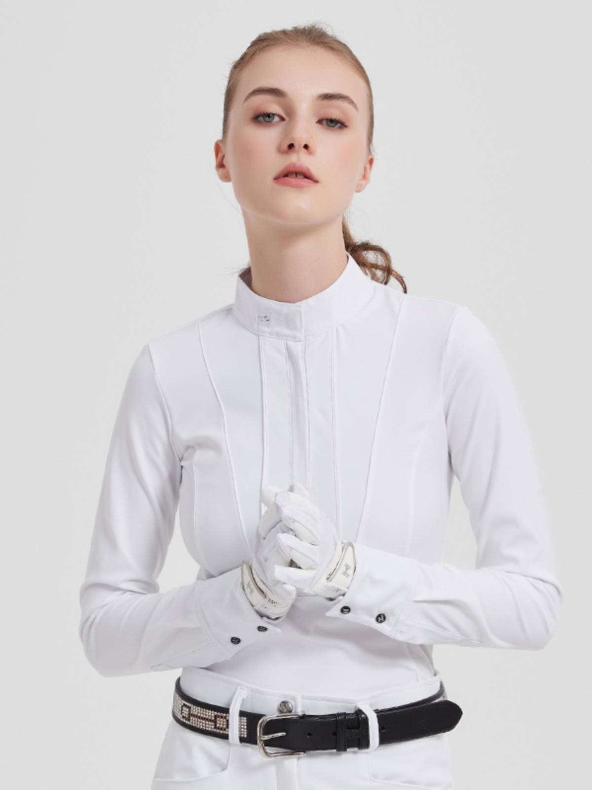Hello Horse Equestrian T -shirt with velvet and autumn and winter long -sleeved women's equestrian clothing riding pottae equipment