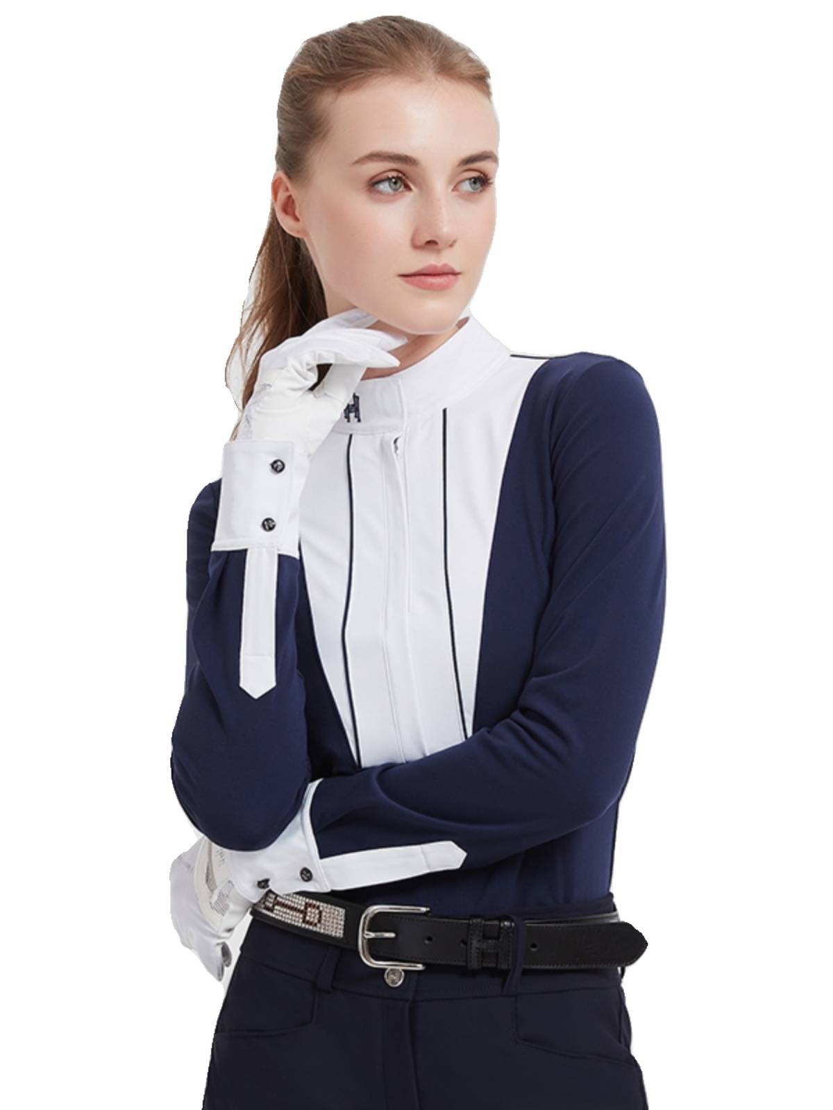 Hello Horse Equestrian T -shirt with velvet and autumn and winter long -sleeved women's equestrian clothing riding pottae equipment