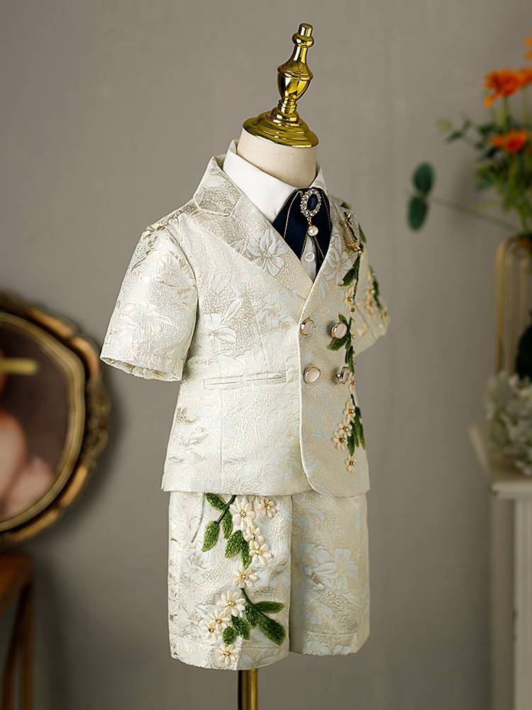 Boys suit suit tide service high -end children's dress handsome model catwalk host boy piano performance service