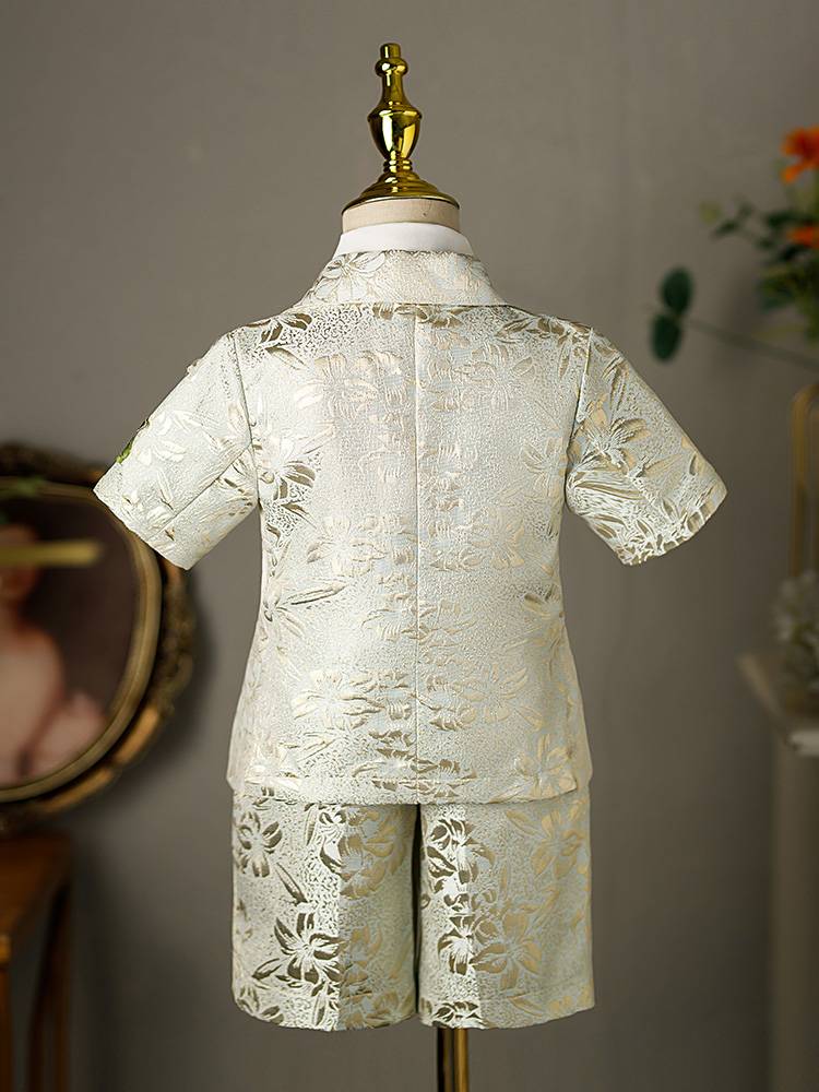 Boys suit suit tide service high -end children's dress handsome model catwalk host boy piano performance service