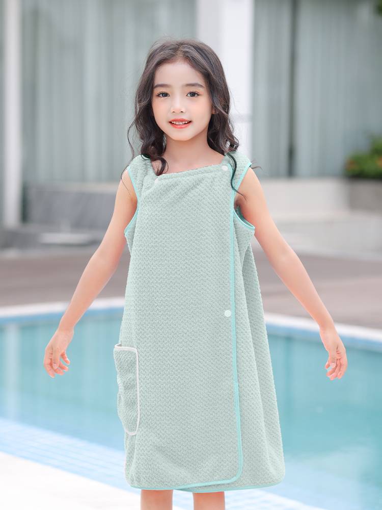 Children's bath towels can be worn with wrapped bath skirt vest, wearing fast -drying baby bathrobe girl swimming 2024 new summer